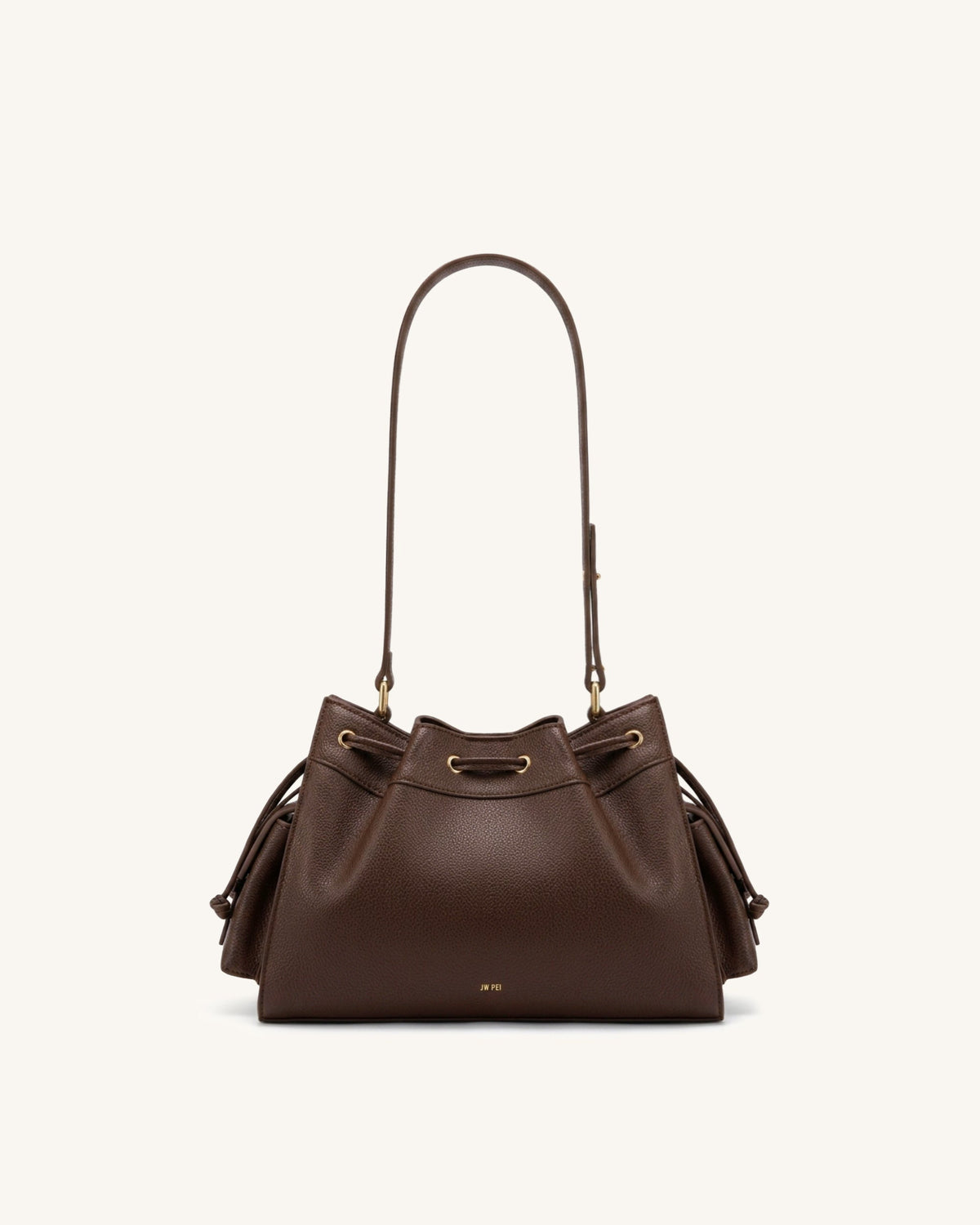 Harper Drawstring Shoulder Bag - Brown