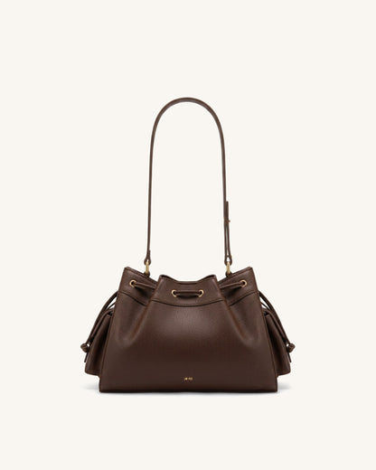 Harper Drawstring Shoulder Bag - Brown