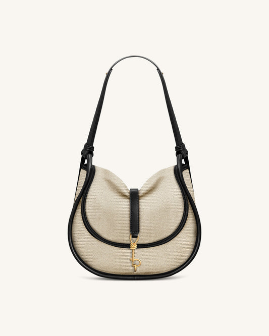 Arla Small Hobo Bag - Black Canvas