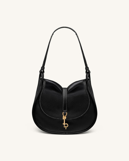 Arla Small Hobo Bag - Black Pebbled