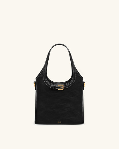 Brooke Mini Belted Embellished Top Handle Bag - Black