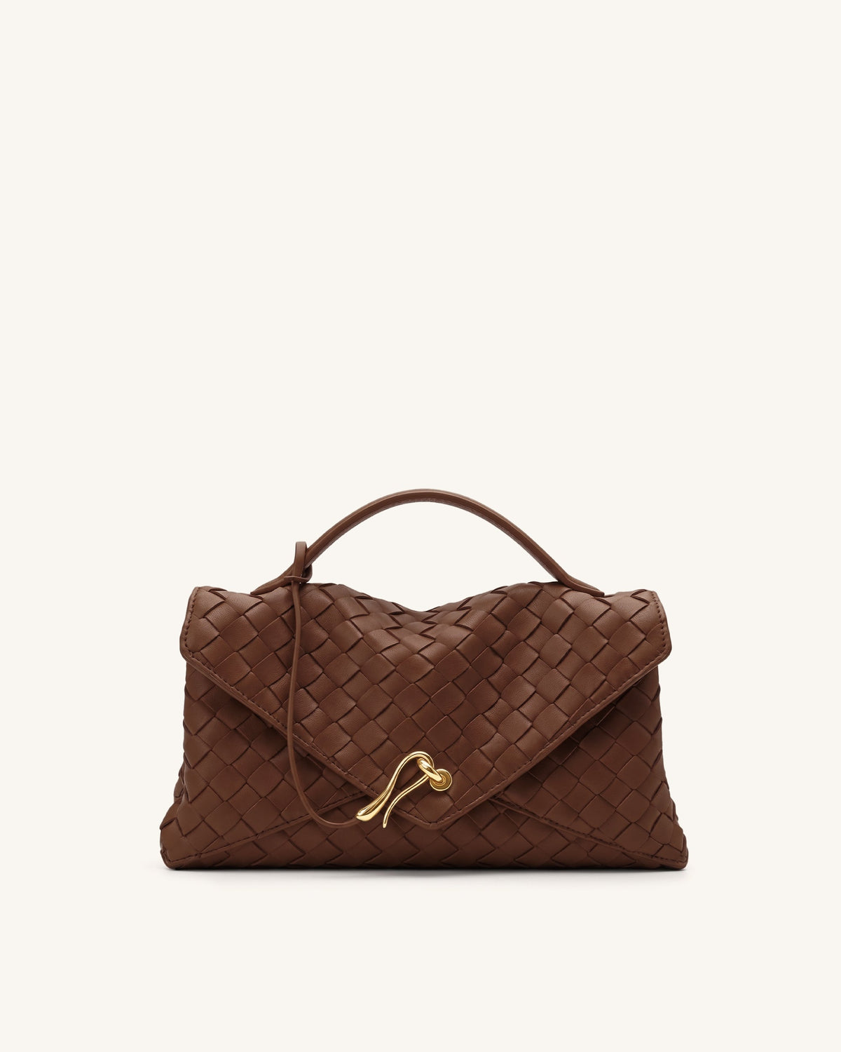 Celeste Woven Envelope Bag - Brown