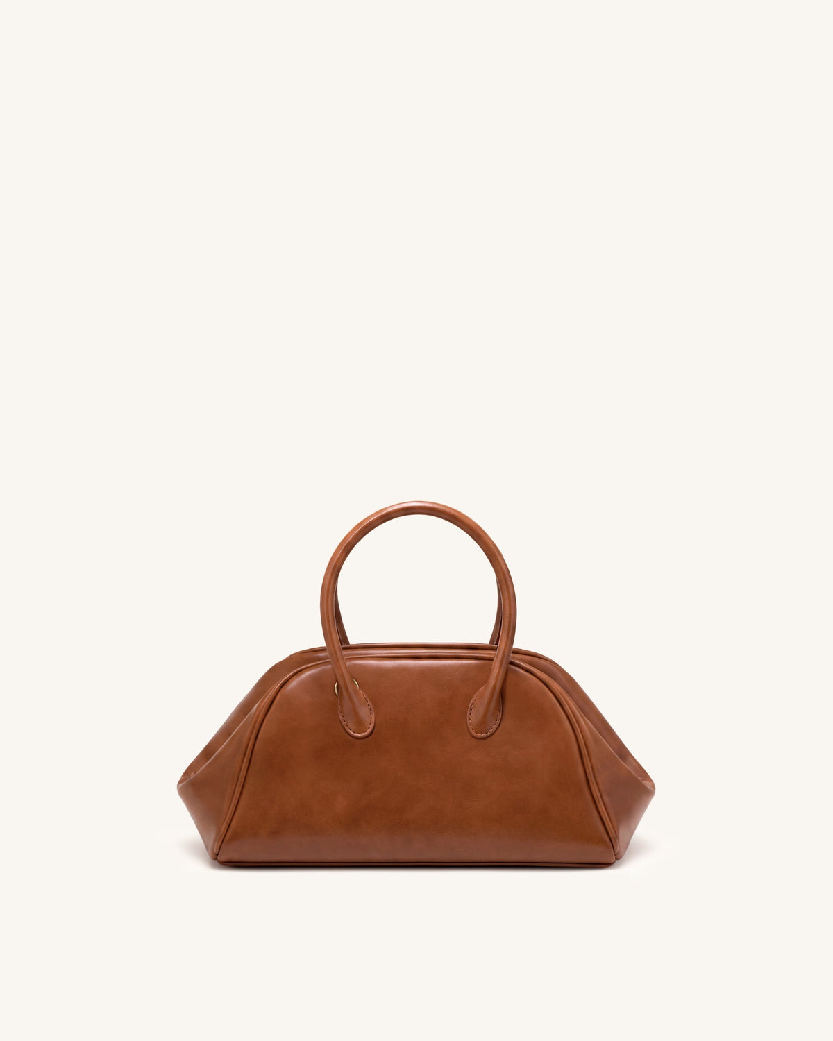 Veda Vintage Finish Bowler Bag - Saddle Brown